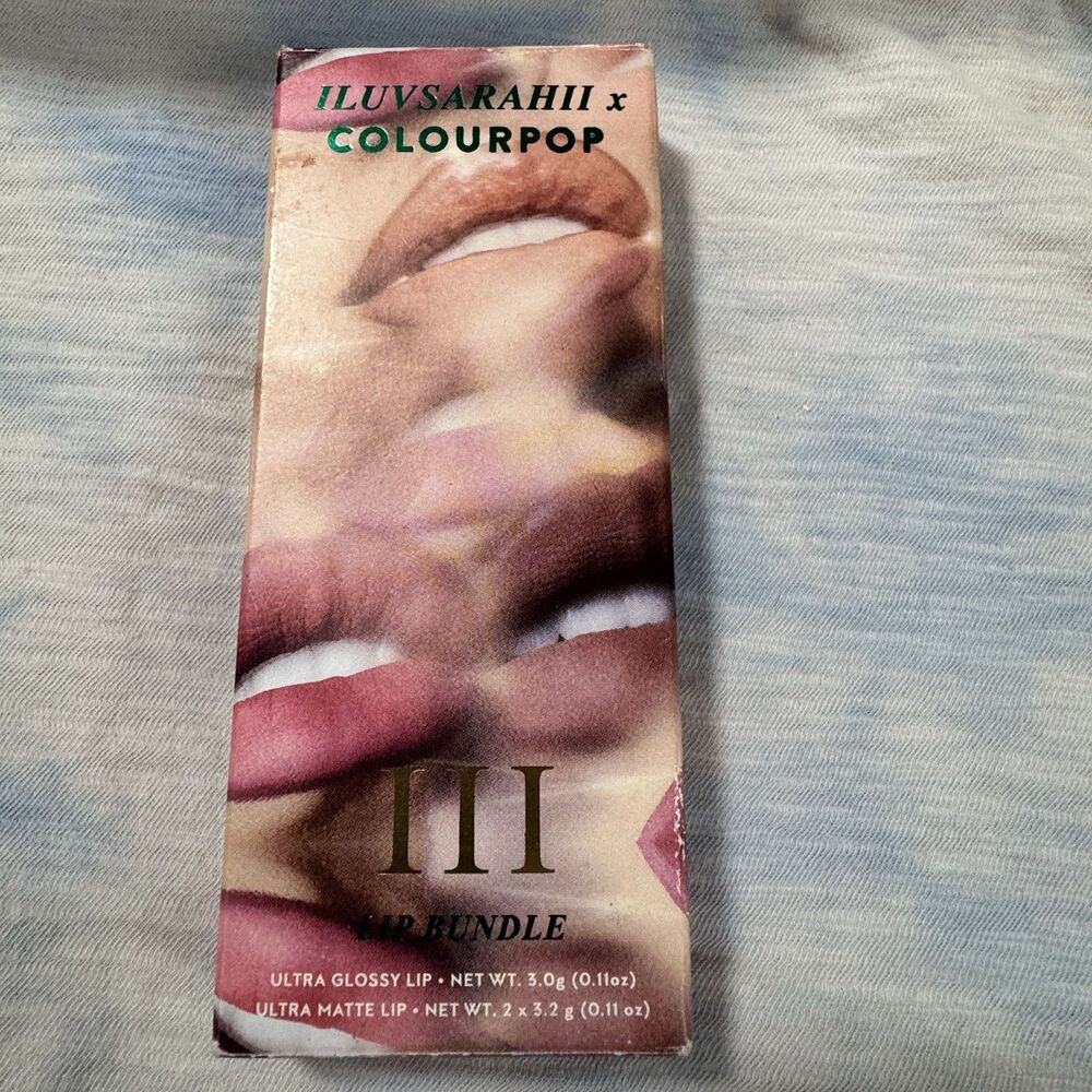 Iluvsarahii III x ColourPop Lip Bundle - Glass Lip, Sueno De Coco, Dulcet - NIB